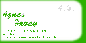 agnes havay business card